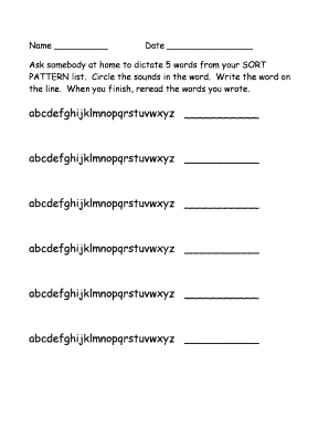 Sort Pattern Word Practice Worksheet