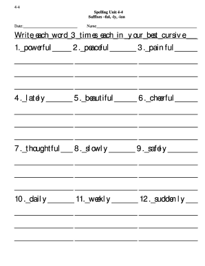 Spelling Unit 4-4 Worksheet