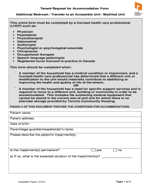 Tenant Request for Accommodation Form