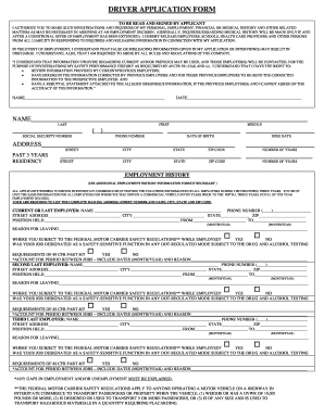 Driver Application Form