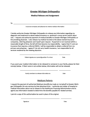 Medical Release and Assignment