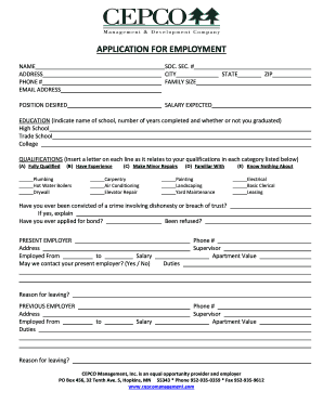 Employment Application Form