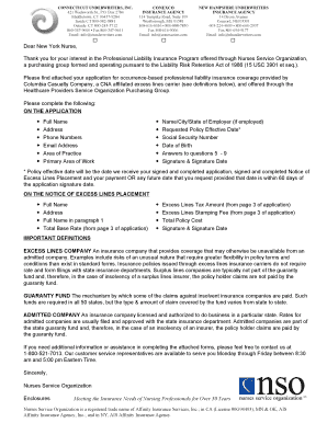 New York Nurse Professional Liability Insurance Application