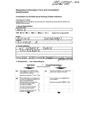 Scottish Social Housing Charter Feedback Form
