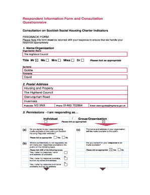 Scottish Social Housing Charter Feedback Form