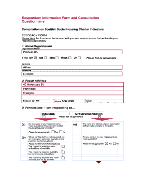 Scottish Social Housing Charter Feedback Form