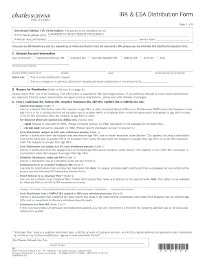 IRA & ESA Distribution Form