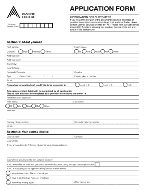 UK Student Application Form