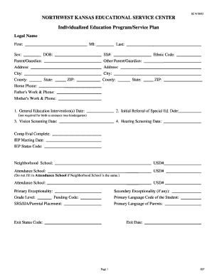 Individualized Education Program/Service Plan