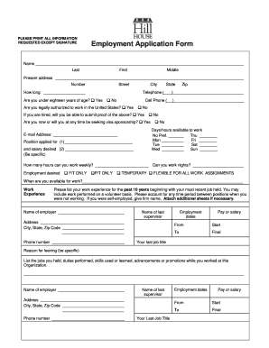 Employment Application Form