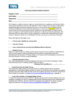 VETS-4212 Employment Survey