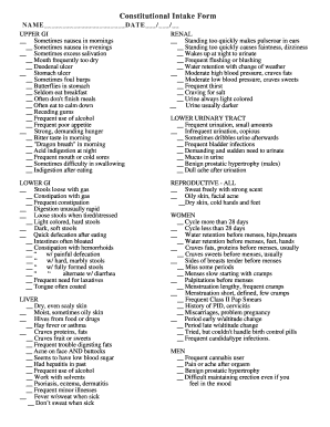 Constitutional Intake Form