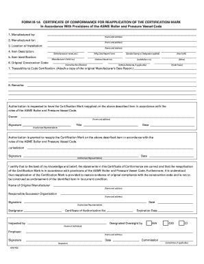 Certificate of Conformance for Reapplication of Certification Mark