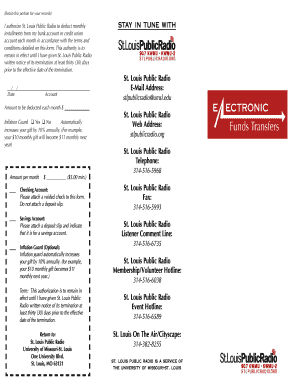St. Louis Public Radio Membership Authorization Form