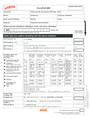 CoroDrill 880 Application Form