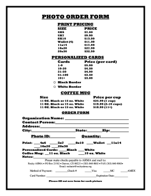 Photo Order Form