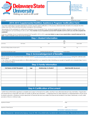 SNAP Benefits Verification Form