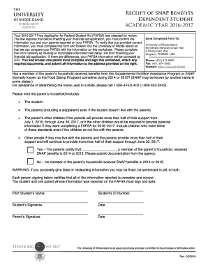 SNAP Benefits Verification Form