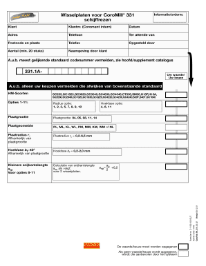 Formulier voor CoroMill® 331 schijffrezen