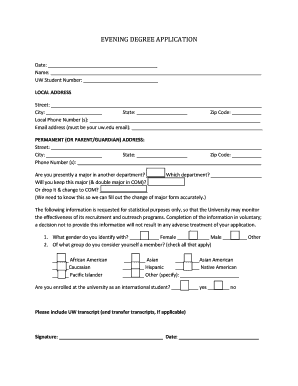 Evening Degree Application