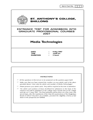 Elegant 77 Blank Admit Card