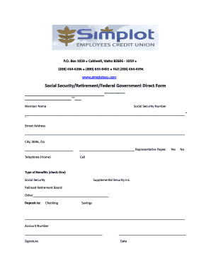 Social Security Direct Deposit Form