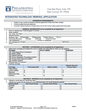 Integrated Technology Renewal Application
