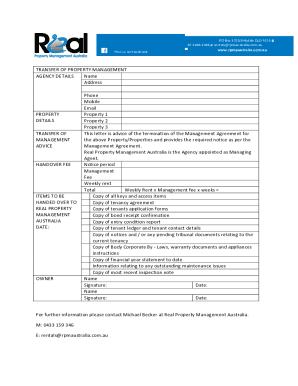 Transfer of Property Management Notice
