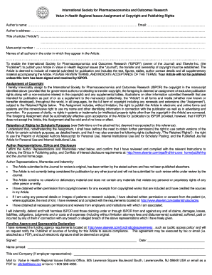 ISPOR Copyright and Publishing Rights Assignment