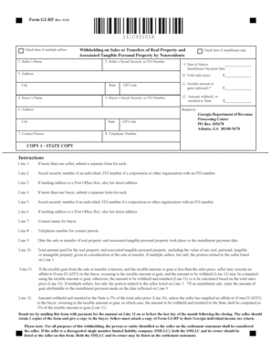 Georgia Form G2-RP Withholding on Sales of Real Property