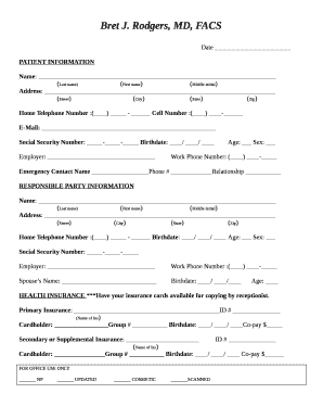 Patient Medical History Form