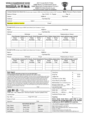 NSBA World Championship Show Entry Form