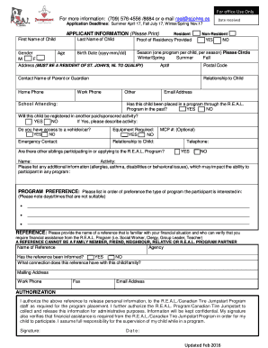 Fillable Online REAL Program pplication Form - eastersealsnlca Fax ...