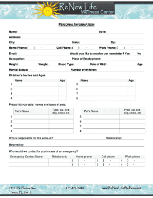 Healthcare Intake Form