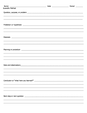 Scientific Method Lab Report Form