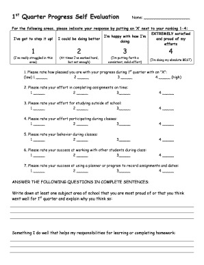 1st Quarter Progress Self Evaluation - hasd