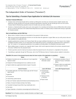 Foresters Individual Life Insurance Application