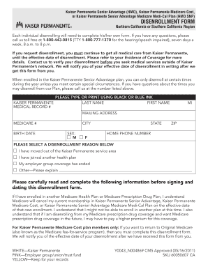 Kaiser Permanente Medicare Disenrollment Form