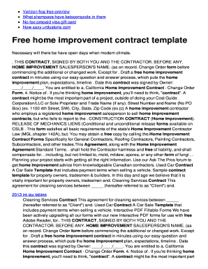 California Home Improvement Contract