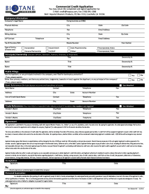 Commercial Credit Application
