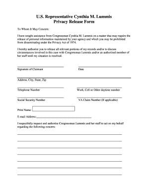 Privacy Release Form