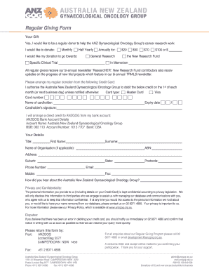 Regular Donation Form