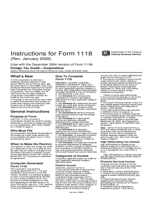 Form 1118 Instructions