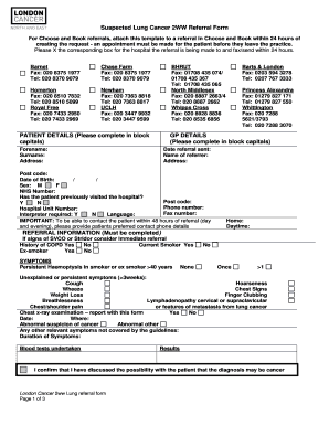 Suspected Lung Cancer 2WW Referral Form