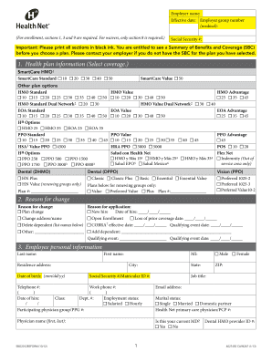 Health Net Small Business Group Enrollment Form
