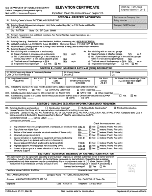 FEMA Elevation Certificate