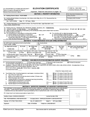 FEMA Elevation Certificate