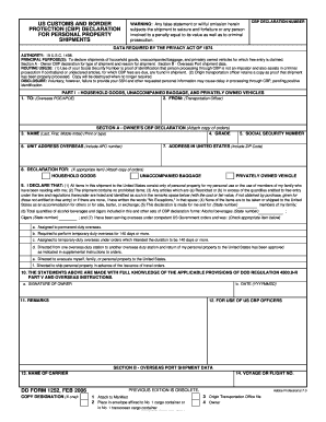 US Customs and Border Protection Declaration Form