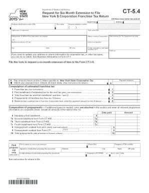 New York S Corporation Franchise Tax Extension Request