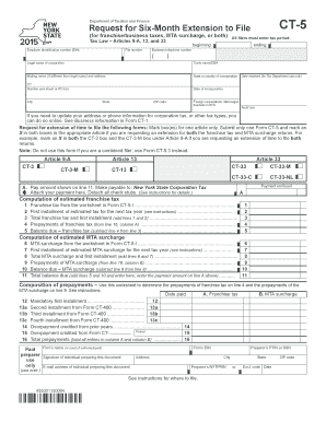 Request for Six-Month Extension to File CT-5